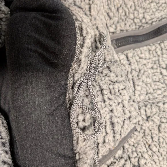 prAna Sherpa Half Zip Cozy Fleece Hoodie Gray Oversized XS Cozycore Athleisure - Picture 7 of 11